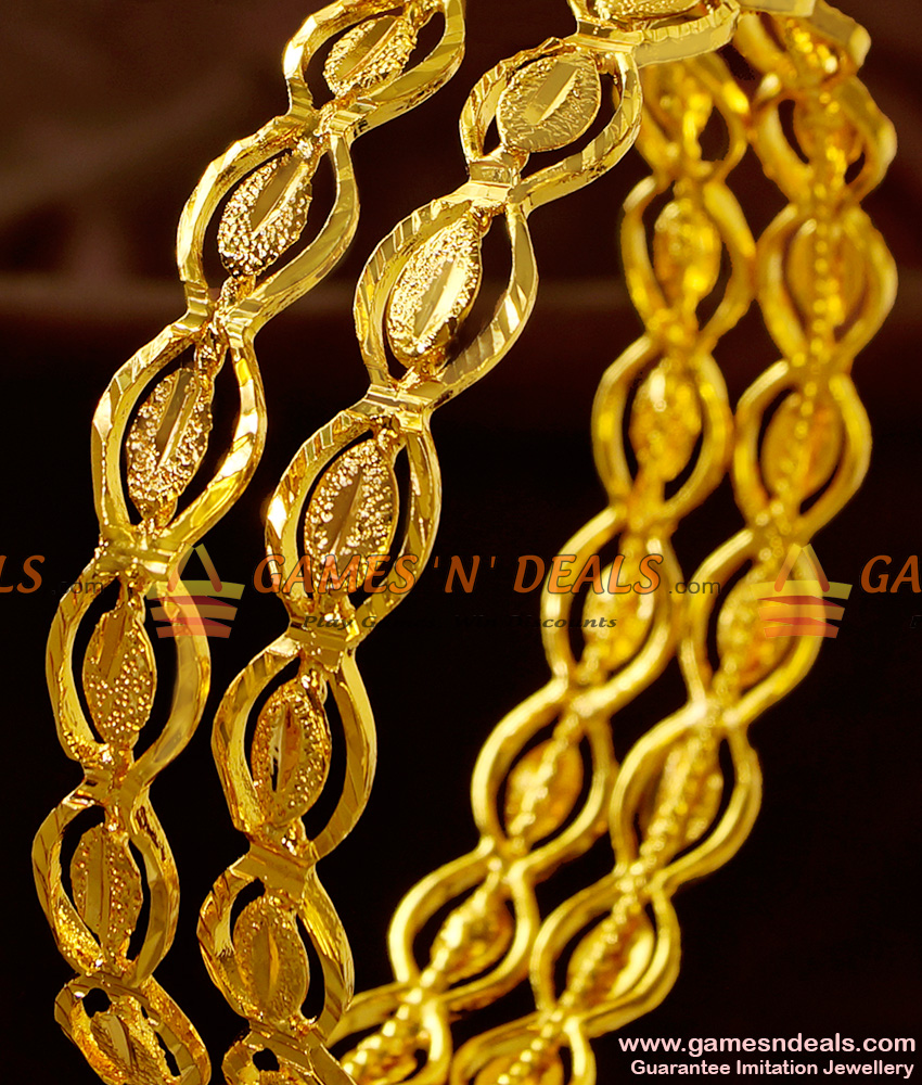 BR225-2.4 Size Light Weight Thin Traditional Gold Like Design Guarantee Bangles