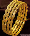 BR226-2.8 Size 24ct Gold Plated Four Pieces Ethnic Design Imitation Bangle