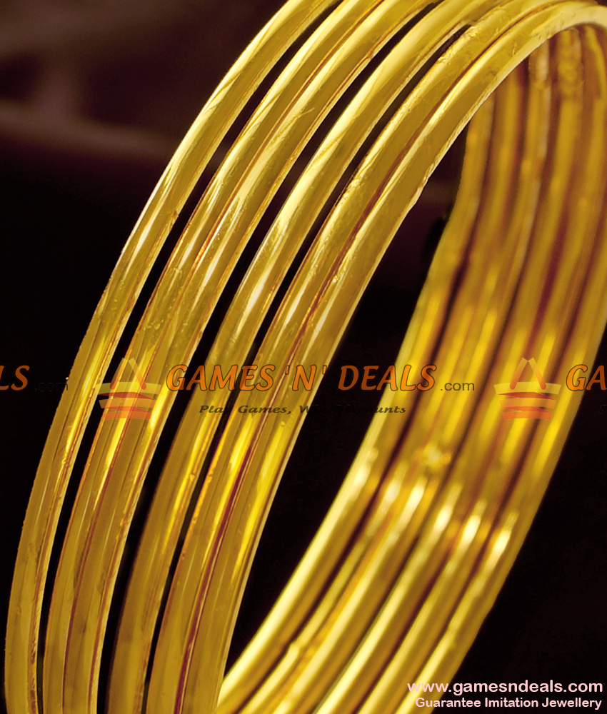 BR229-2.8 Size Plain Six Pieces Thin Gold Plated Daily Wear Bangle Design BR229-2.8 Size Plain Six Pieces Thin Gold Plated Daily Wear Bangle Design