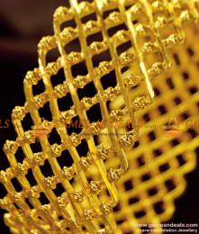 BR232-2.6 Size Gold Tone Single Kada Neli Pattern Bridal Bangle for Women