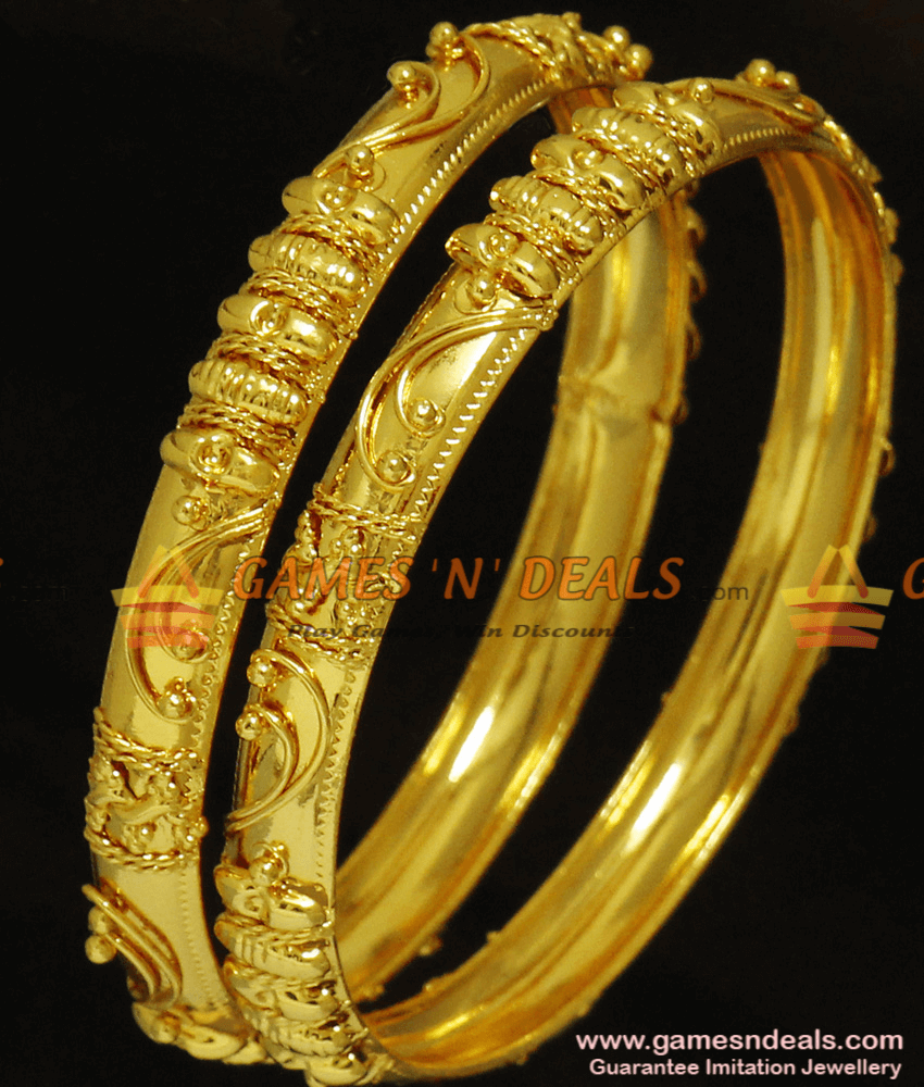 BR236-2.8 Size Traditional Gold Tone Two Pieces Imitation Plain Bangle BR236-2.8 Size Traditional Gold Tone Two Pieces Imitation Plain Bangle