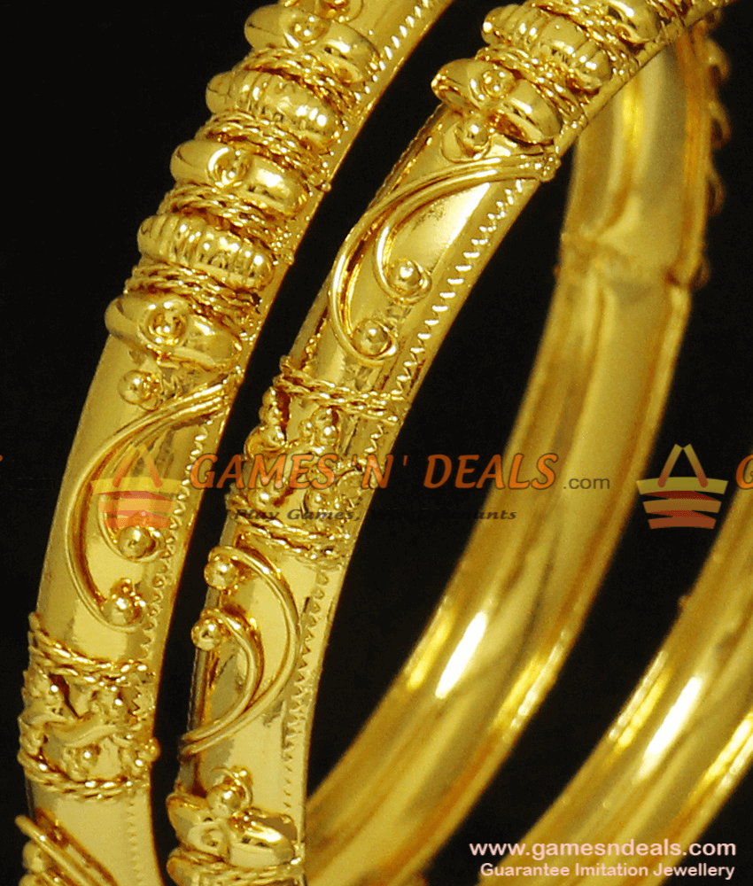 BR236-2.8 Size Traditional Gold Tone Two Pieces Imitation Plain Bangle BR236-2.8 Size Traditional Gold Tone Two Pieces Imitation Plain Bangle