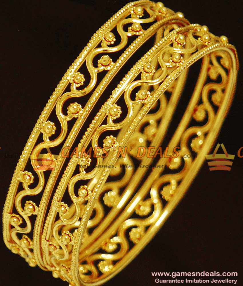 BR244-2.8 Size Gold Design Plain Bangles for Women Buy Online