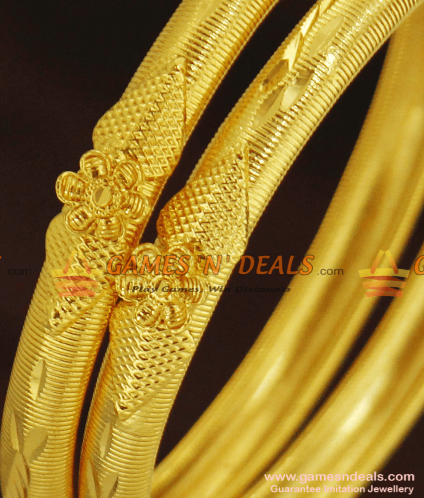 BR247-2.8 Size Handmade Unique Gold Design Bangles for Daily Use