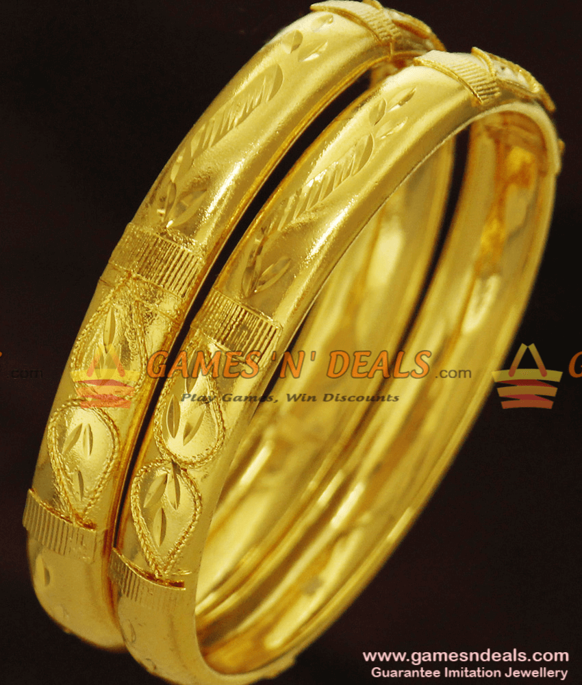 BR248-2.8 Size Shiny Leaf Pattern Thick Bangles for Daily Use BR248-2.8 Size Shiny Leaf Pattern Thick Bangles for Daily Use