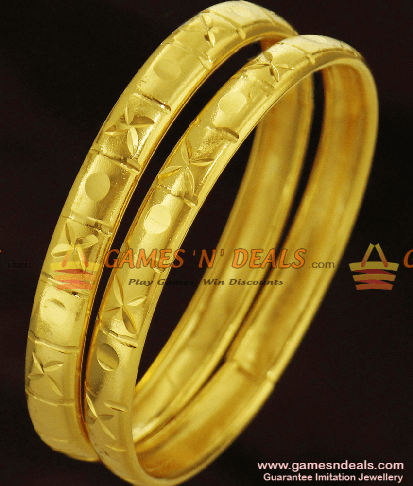 BR250-2.8 Size Light Weight Simple Two Bangles Set for Daily Use