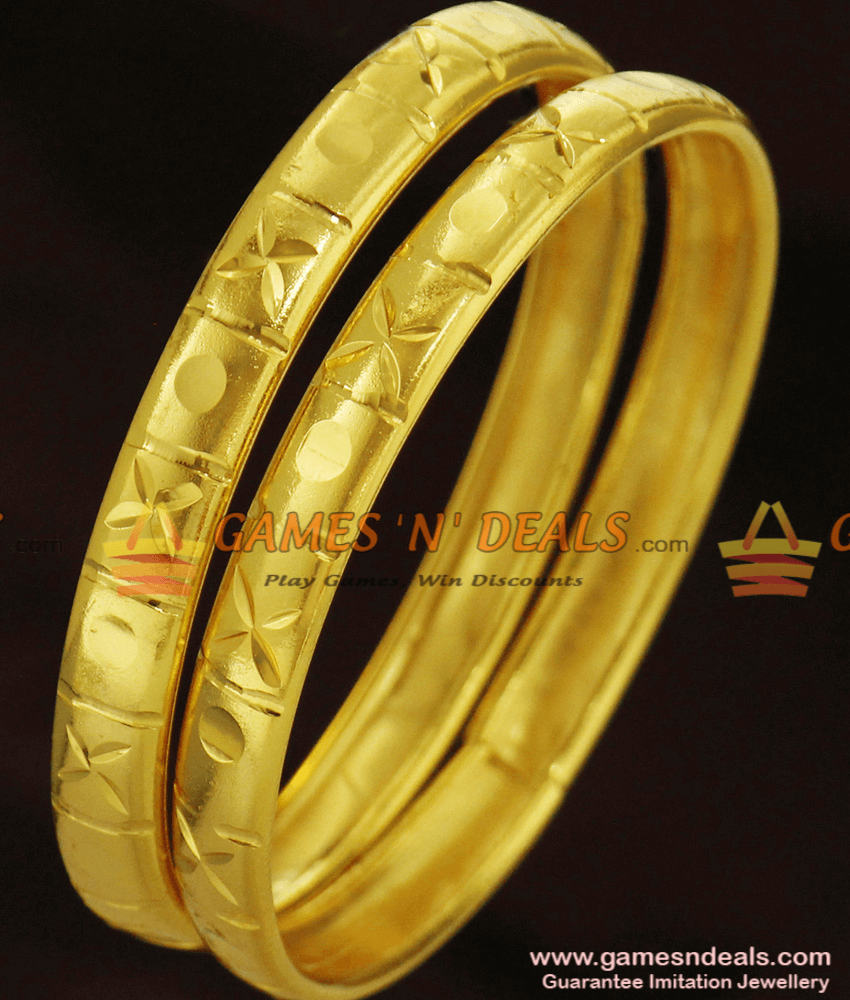 BR250-2.4 Size Light Weight Simple Two Bangles Set for Daily Use