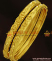 BR251-2.4 Size Simple Self Design Gold Tone Bangles for Women
