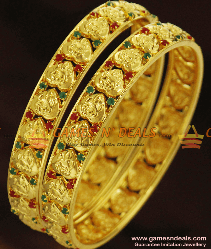 BR255-2.6 Size Broad Laxmi Kada Stone Bangles for Women