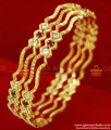 BS025-2.4 Size Gold Plated Neli Design Ad Stone Party Wear Imitation Bangle