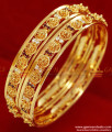 BS030-2.6 Size  Party Wear Gold Plated Imitation AD White Stone Bangle