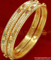 BS031-2.8 Size  Party Wear Gold Plated  AD Green And Maroon Stone Bangle