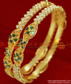 BS032-2.4 Size  Gold Plated  AD Stone Enamel Party Wear Imitation Bangle
