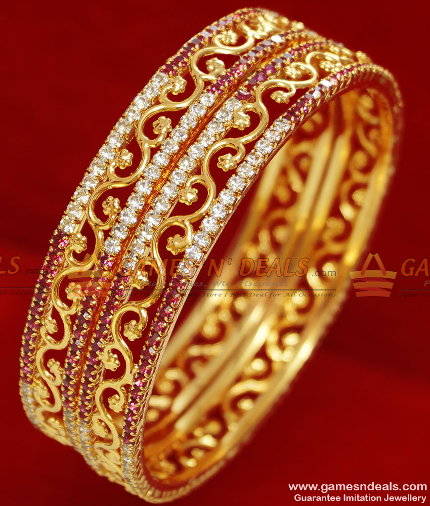 BS036-2.4 Size Gold Plated AD Stone Bright Flower Design Imitation Bangle BS036-2.4 Size Gold Plated AD Stone Bright Flower Design Imitation Bangle