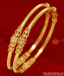 BS037-2.8 Size Trendy South Indian White Stone Light Weight Bangle