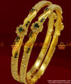 BS044-2.6 Size AD Green Stone Bangle Flower Design Bridal Wear Imitation Jewelry BS044-2.6 Size AD Green Stone Bangle Flower Design Bridal Wear Imitation Jewelry
