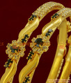 BS044-2.8 Size AD Green Stone Bangle Flower Design Bridal Wear Imitation Jewelry