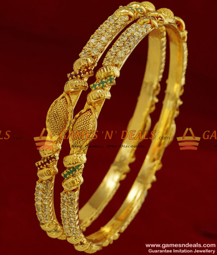 Size Guarantee Bangle Net Design Bridal Wear AD Stone
