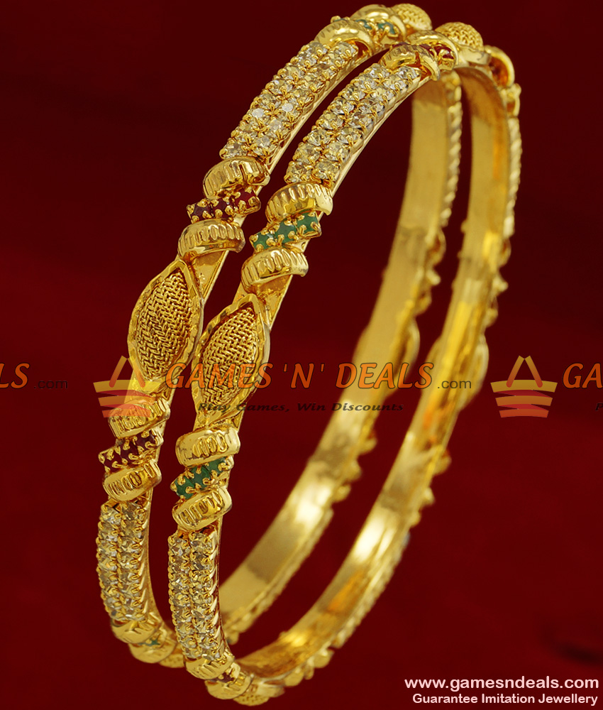 BS045-2.8 Size Guarantee Bangle Net Design Bridal Wear AD Stone Imitation Jewelry