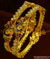 BS046-2.8 Size Guarantee Bangle Peacock Enamel Design Bridal Wear AD Stone Jewelry BS046-2.8 Size Guarantee Bangle Peacock Enamel Design Bridal Wear AD Stone Jewelry