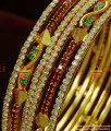 BS047-2.8 Size Sparkling 2 Pieces Multicolor AD Stone Bridal Wear Imitation Bangle