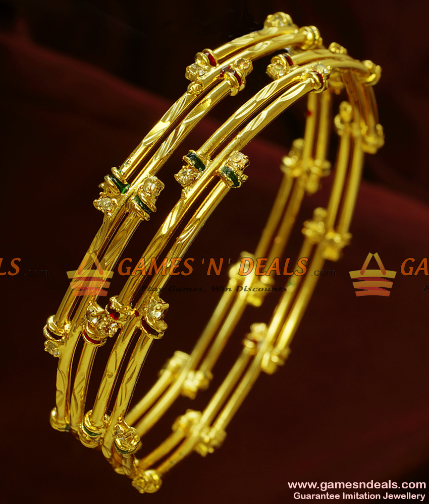 BS048-2.8 Size Best Selling Gold Plated Traditional Semiya Design Imitation Bangle BS048-2.8 Size Best Selling Gold Plated Traditional Semiya Design Imitation Bangle