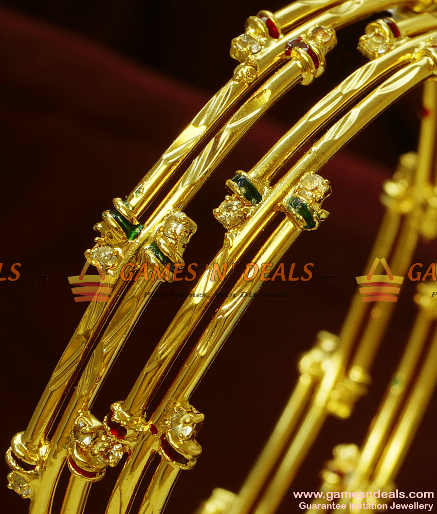BS048-2.8 Size Best Selling Gold Plated Traditional Semiya Design Imitation Bangle BS048-2.8 Size Best Selling Gold Plated Traditional Semiya Design Imitation Bangle