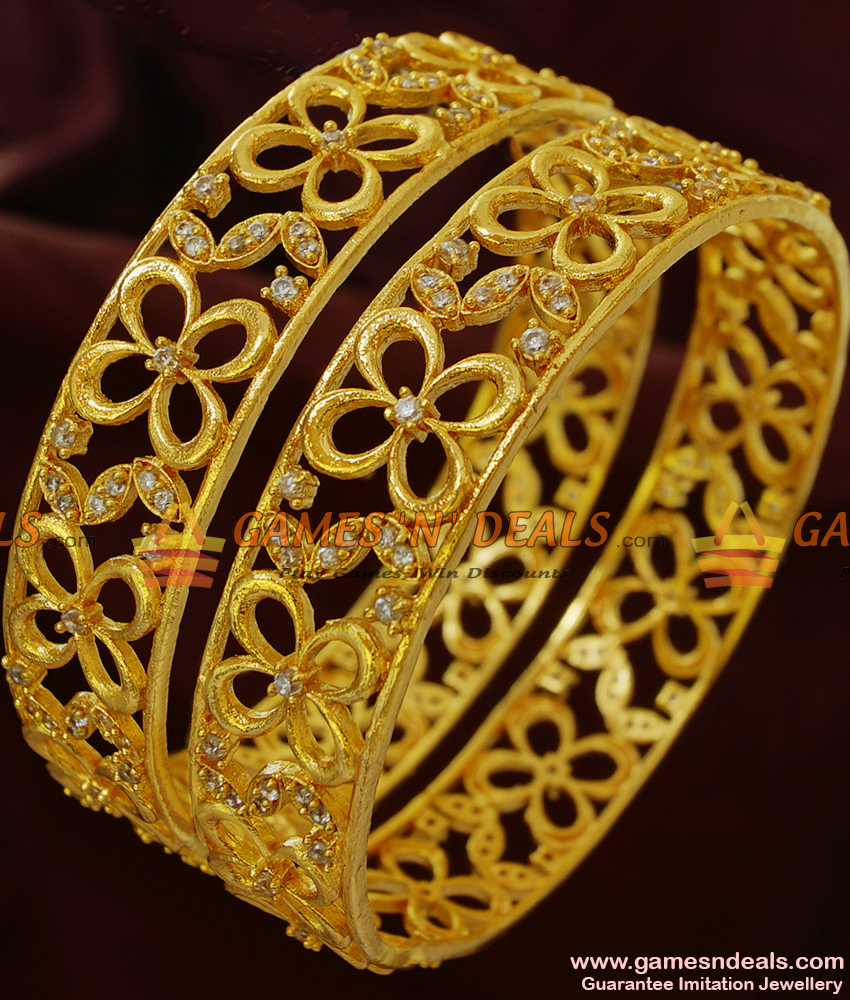 BS055-2.8 Size American Diamond Sparkling Grand 2 Pieces Bridal Wear Imitation Bangle BS055-2.8 Size American Diamond Sparkling Grand 2 Pieces Bridal Wear Imitation Bangle