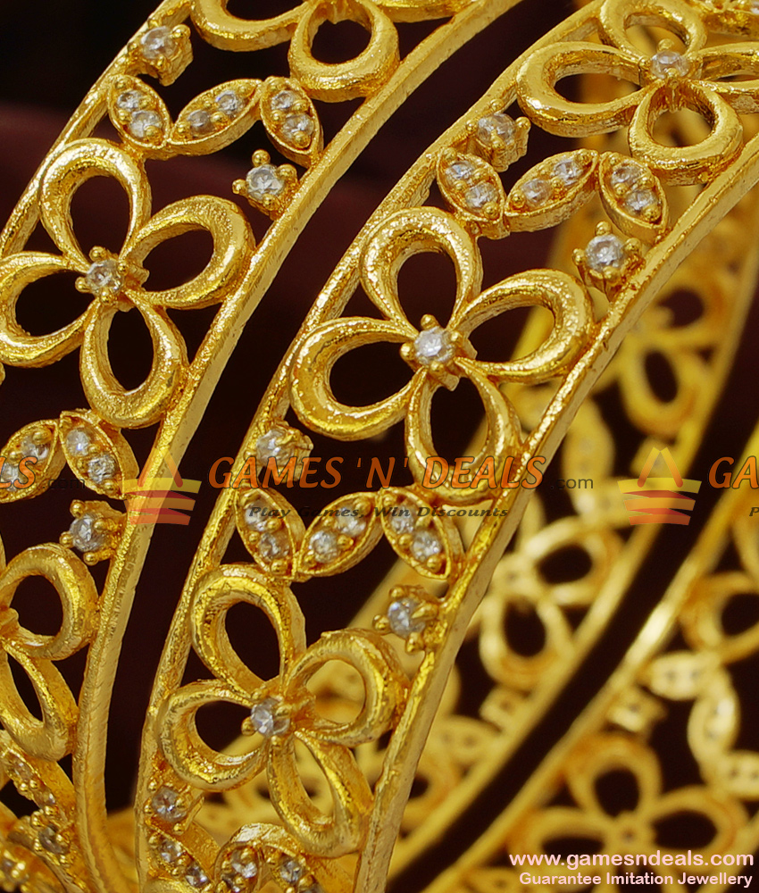 BS055-2.8 Size American Diamond Sparkling Grand 2 Pieces Bridal Wear Imitation Bangle BS055-2.8 Size American Diamond Sparkling Grand 2 Pieces Bridal Wear Imitation Bangle