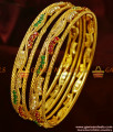 BS061-2.8 Size Sparkling 2 Pieces Multicolor AD Stone Bridal Wear Imitation Bangle