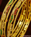 BS061-2.8 Size Sparkling 2 Pieces Multicolor AD Stone Bridal Wear Imitation Bangle