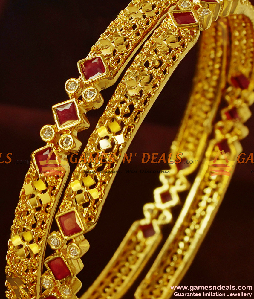 BS065-2.8 Grand Full Sparkling Cubic Zircon Ruby Stone Imitation Bangles BS065-2.8 Grand Full Sparkling Cubic Zircon Ruby Stone Imitation Bangles