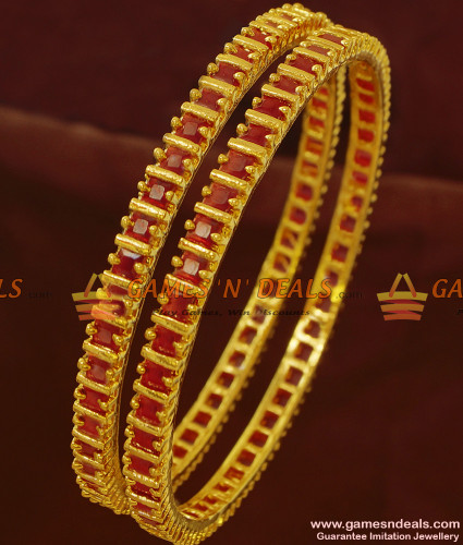 Grand First Quality Full Ruby Stone Bangles For Women