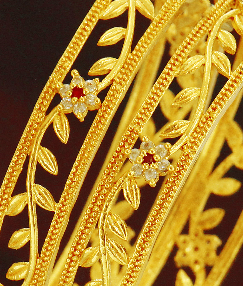 BS075-2.6 Size Unique Leaf Design Stone Bangle Set For Marriage BS075-2.6 Size Unique Leaf Design Stone Bangle Set For Marriage