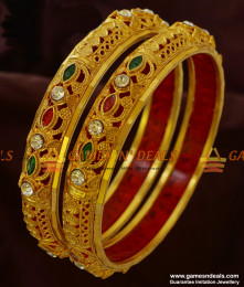 NGBR003-2.6 Size Non Guarantee Enamel Bangles 2 Pieces Light Weight Design