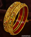 NGBR004-2.6 Size Non Guarantee 2 Pieces Stone and Enamel Bangle Design