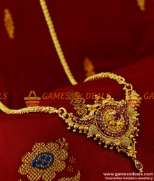 BGDR105 - Gold Plated Traditional Chain With Ruby Dollar Design BGDR105 - Gold Plated Traditional Chain With Ruby Dollar Design
