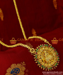 BGDR106 - Gold Plated Jasmine Chain Ruby Stone Lakshmi Dollar Temple Jewelry