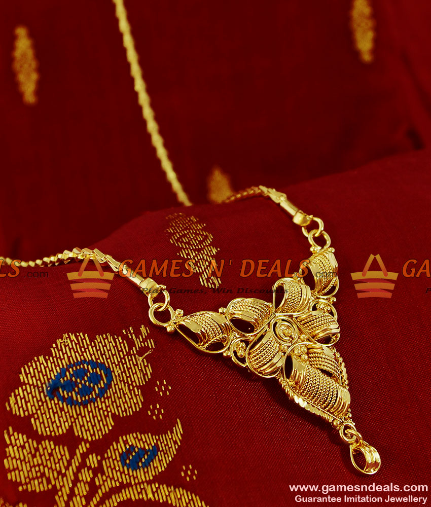 BGDR110 - Trendy Plain Dollar Gold Plated Imitation  Jewelry Wheat Chain Indian