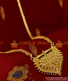 BGDR120 - Unique Kerala Heartin Dollar with Heartin Chain Party Wear Design BGDR120 - Unique Kerala Heartin Dollar with Heartin Chain Party Wear Design