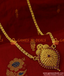 BGDR123 - Great Looking Ruby Stone Dollar South Indian Kerala Type Ornament