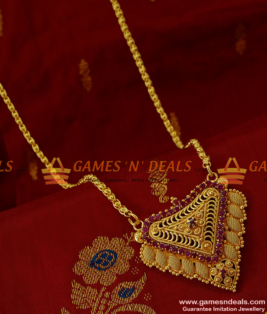 BGDR125 - Pure Gold Plated Fashion Jewelry Big Ruby Dollar Daily Wear Jewelry