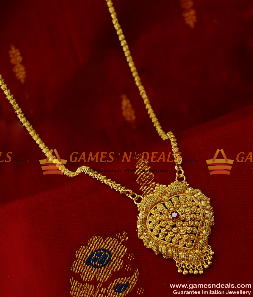 BGDR129 - Trendy Beautiful Kerala Imitation Dollar with Chain Guarantee Jewelry