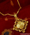 BGDR139 - Imported 3D Art Flower Square Pendant with Twisted Chain Daily Wear