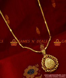 BGDR140 - Imported 3D Art Flower Oval Pendant with Twisted Chain Daily Wear BGDR140 - Imported 3D Art Flower Oval Pendant with Twisted Chain Daily Wear