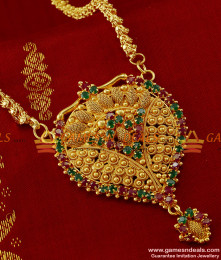 BGDR141 - 24 ct Gold Plated Fashion Jewelry Big Ruby Dollar Daily Wear Imitation Chain BGDR141 - 24 ct Gold Plated Fashion Jewelry Big Ruby Dollar Daily Wear Imitation Chain