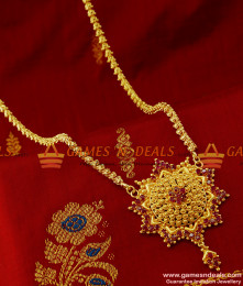 BGDR143 - 24 ct Gold Plated Fashion Jewelry Big Ruby Dollar Daily Wear Imitation Chain BGDR143 - 24 ct Gold Plated Fashion Jewelry Big Ruby Dollar Daily Wear Imitation Chain
