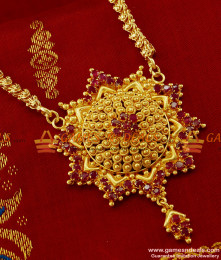 BGDR143 - 24 ct Gold Plated Fashion Jewelry Big Ruby Dollar Daily Wear Imitation Chain BGDR143 - 24 ct Gold Plated Fashion Jewelry Big Ruby Dollar Daily Wear Imitation Chain