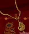 BGDR154 - Party Wear Zircon Stone Imitation Stone Dancing Peacock Dollar with Chain