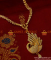 BGDR154 - Party Wear Zircon Stone Imitation Stone Dancing Peacock Dollar with Chain